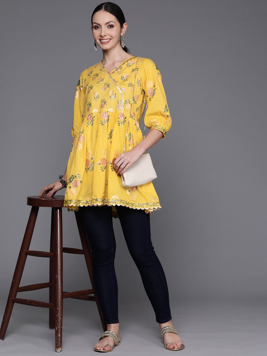 Ahalyaa Floral Printed Embellished Tunic | Swadesiicart