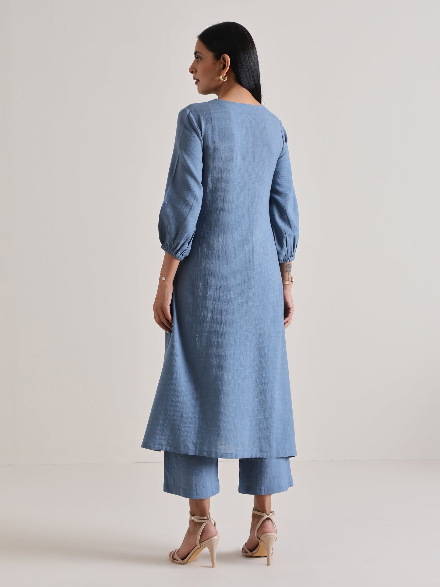 trueBrowns Light Blue Kurta Pant Set | Swadesiicart