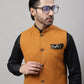 Even Apparels Men's Orange Pure Wool Nehru Jacket | Swadesiicart