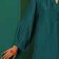trueBrowns Teal Silk Relaxed Placket Co-ord Set - Swadesiicart