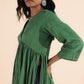trueBrowns Green Cotton Dobby Flared Kurta Pant Set | Swadesiicart