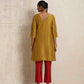 trueBrowns Gold Tissue Kurta Co-ord Set - Swadesiicart