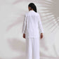 trueBrowns White Cotton Schiffli Jacket Co-ord Set - Swadesiicart
