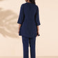 trueBrowns Blue Cotton Dobby Regular Co-ord Set - Swadesiicart