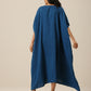 trueBrowns Classic Blue Panel Kaftan dress | Swadesiicart