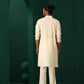 trueBrowns Men's Ivory Multi Colour Striped Cotton Kurta | Swadesiicart