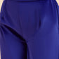 InWeave Women's Royal Blue V Neck Asymmetrical Pleated Velvet Kurta Set - Swadesiicart