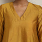 trueBrowns Gold Brown Silk A-line Kurta Set | Swadesiicart