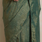 trueBrowns Dark Green Gold Lurex Ready To Wear Saree | Swadesiicart