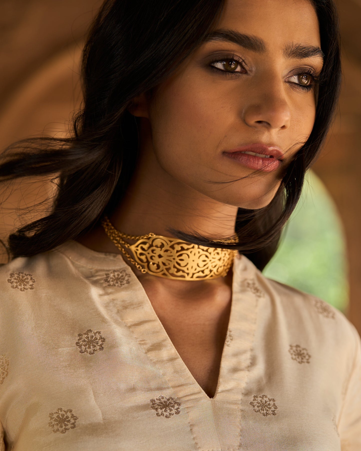 trueBrowns Gold-Polished Choker | Swadesiicart