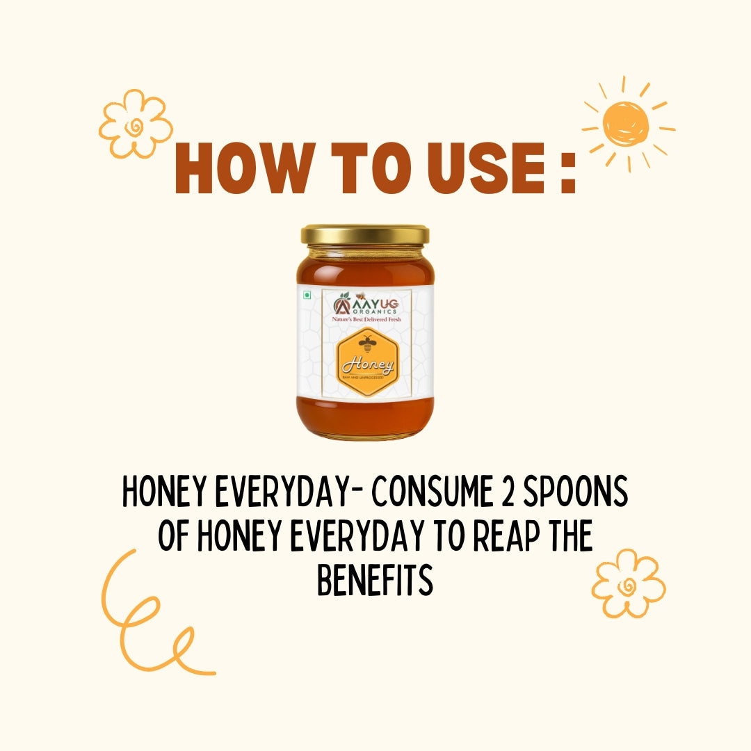 Aayug Organics Organic and Raw Honey, 100% Natural and Ayurvedic, Rich in Vitamins and Minerals - Swadesiicart