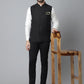Even Apparels Men's Black Nehru Jacket With Welt Pockets | Swadesiicart