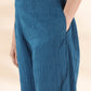 trueBrowns Blue Cotton Dobby Yoke Co-ord Set - Swadesiicart