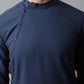 Even Apparels Blue Solid Kurta With Band Collar | Swadesiicart
