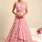 House of Panchhi PINK Net Sequins with heavy Zarkan embroidery Lehenga choli & Dupatta | Swadesiicart