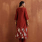 trueBrowns Rust Metallic Straight Kurta Set | Swadesiicart