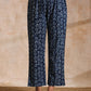 trueBrowns Indigo Dabu Zig-Zag Lines Print Cotton Flared Kurta Pant Set | Swadesiicart
