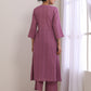 trueBrowns Onion Pink Dobby Angrakha Pant Set | Swadesiicart