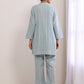trueBrowns Eggshell Blue Dobby Relaxed Fit Co-Ord Set - Swadesiicart