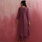 trueBrowns Light Purple Cotton Dobby Flared Kurta Set | Swadesiicart