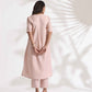 trueBrowns Light Pink Slub Kurta Set | Swadesiicart