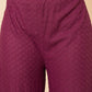 InWeave Women's Purple Lace Work Double Layer Sharara Set - Swadesiicart