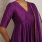 trueBrowns Purple Silk Anarkali Kurta Pant Dupatta Set | Swadesiicart