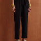 trueBrowns Black Metallic Straight Kurta Co-ord Set - Swadesiicart