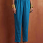 trueBrowns Blue Print Flared Anarkali Kurta Co-ord Set - Swadesiicart