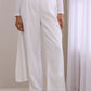 trueBrowns White Dobby Overlay Jacket Blouse Pant Set | Swadesiicart
