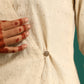trueBrowns Ivory Tonal Cotton Angrakha Kurta Pant Set | Swadesiicart