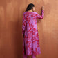 trueBrowns Purple Print A-line Kurta Set | Swadesiicart