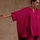trueBrowns Pink Modal Satin Boxy Fit High-Low Co-Ord Set - Swadesiicart