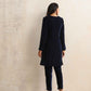 trueBrowns Blue Velvet Kurta Co-ord Set - Swadesiicart