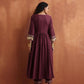 trueBrowns Maroon Flared Anarkali Kurta Set | Swadesiicart