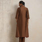 trueBrowns Brown Silk Kurta Set | Swadesiicart