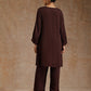 trueBrowns Cola Brown Modal Satin Relax Co-ord Set - Swadesiicart
