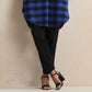 trueBrowns Blue Check Pleated Winter Top | Swadesiicart