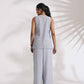 trueBrowns Grey Cotton Stripe Co-ord Set - Swadesiicart