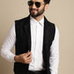 Even Apparels Men's Black Waistcoat with Notched Lapel | Swadesiicart