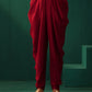 trueBrowns Maroon Floral Viscose Silk High Low Co-ord Set - Swadesiicart