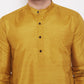 Even Apparels Mustard Yellow Pure Cotton Kurta With Band Collar | Swadesiicart