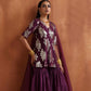 trueBrowns Purple Metallic Sharara Dupatta Set | Swadesiicart