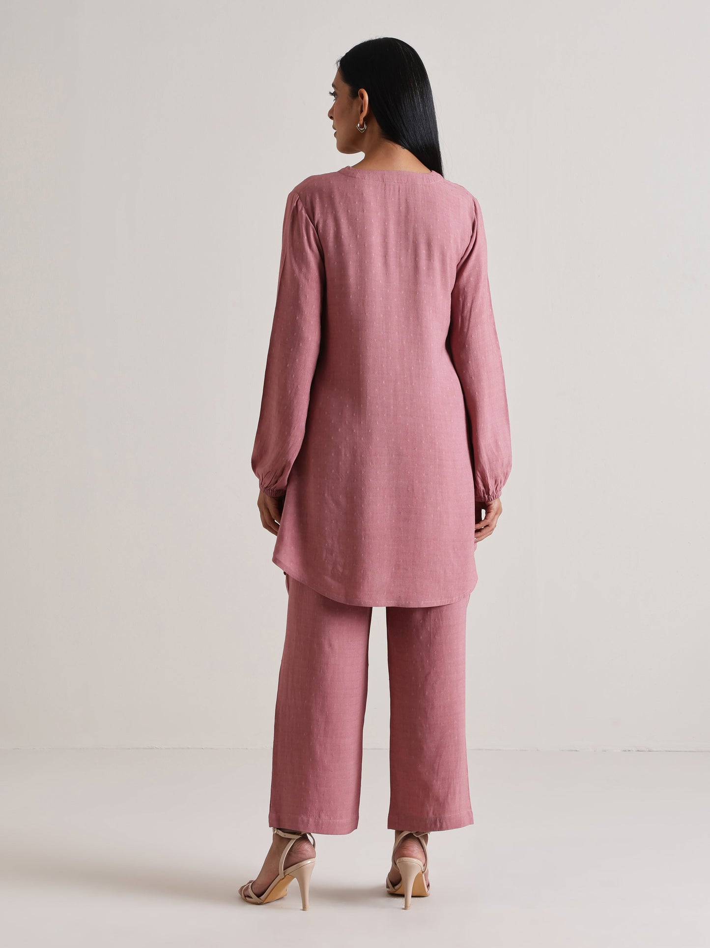 trueBrowns Mauve Short Co-Ord Set - Swadesiicart