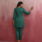 trueBrowns Green Straight Kurta Co-ord Set - Swadesiicart