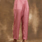trueBrowns Light Mauve Bandhani Printed Silk Kurta Pant Set | Swadesiicart