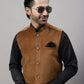 Even Apparels Men's Brown Nehru Jacket With Welt Pockets | Swadesiicart