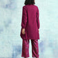trueBrowns Magenta Velvet Co-Ord Set - Swadesiicart