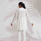 trueBrowns Off-White Cotton Embroidered A-line Co-ord Set - Swadesiicart