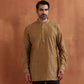 trueBrowns Men's Mustard Cotton Dobby Short Kurta | Swadesiicart